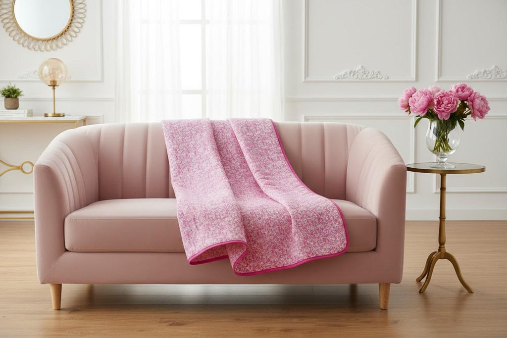 Dohar Single Bed | Pink Ditsy Floral Print | AC Dohar | 100% Cotton (Set of 2 Pcs)