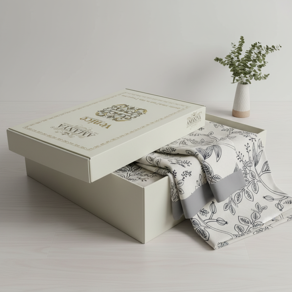 Bedsheet with Pillow Covers | Premium White Floral Pattern with Premium Packing