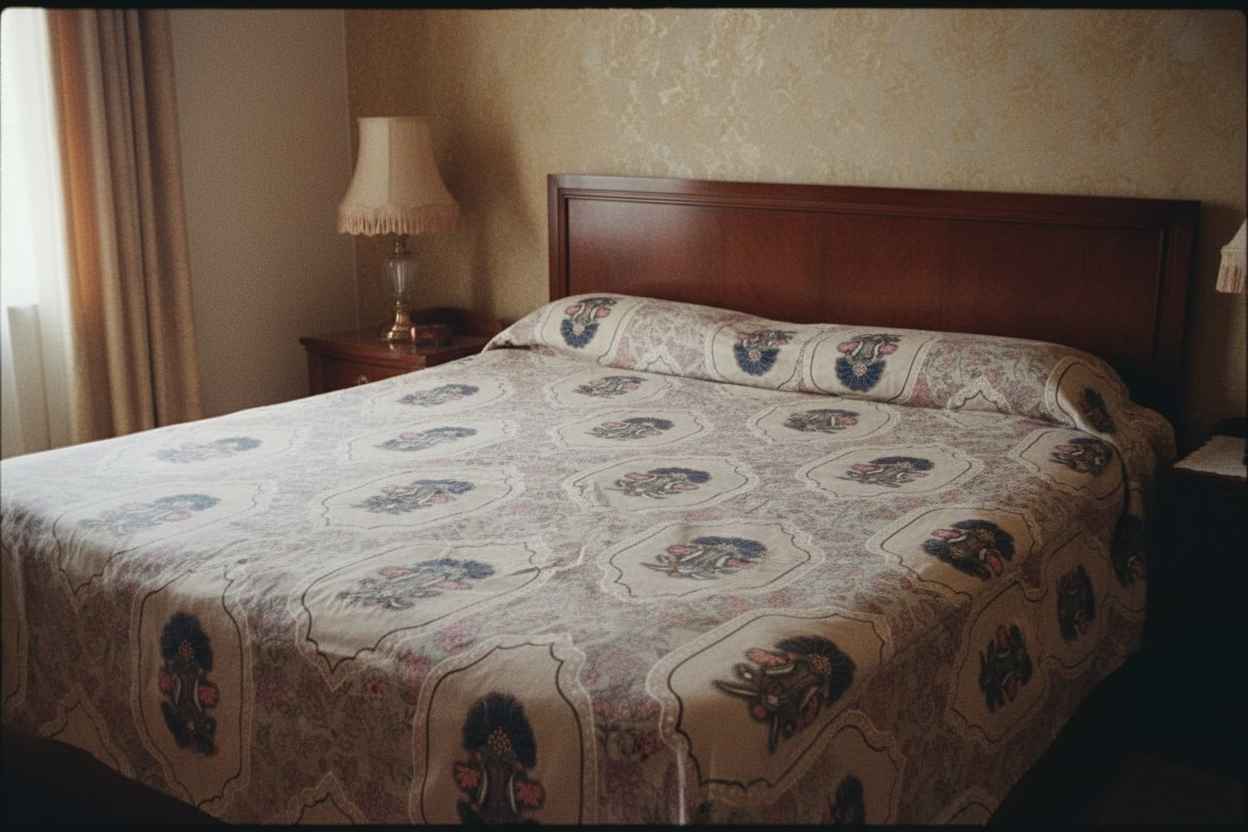 Double Bed Bedsheet – Mughal Floral Print | Beige & Indigo
