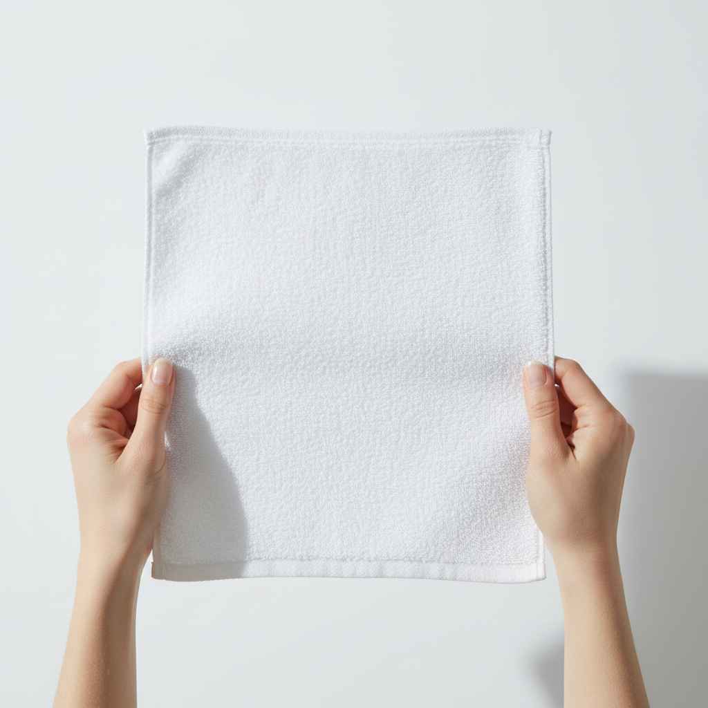 Premium White Cotton Face Towel – 12 x 12 inch | Soft Terry Wash Cloth