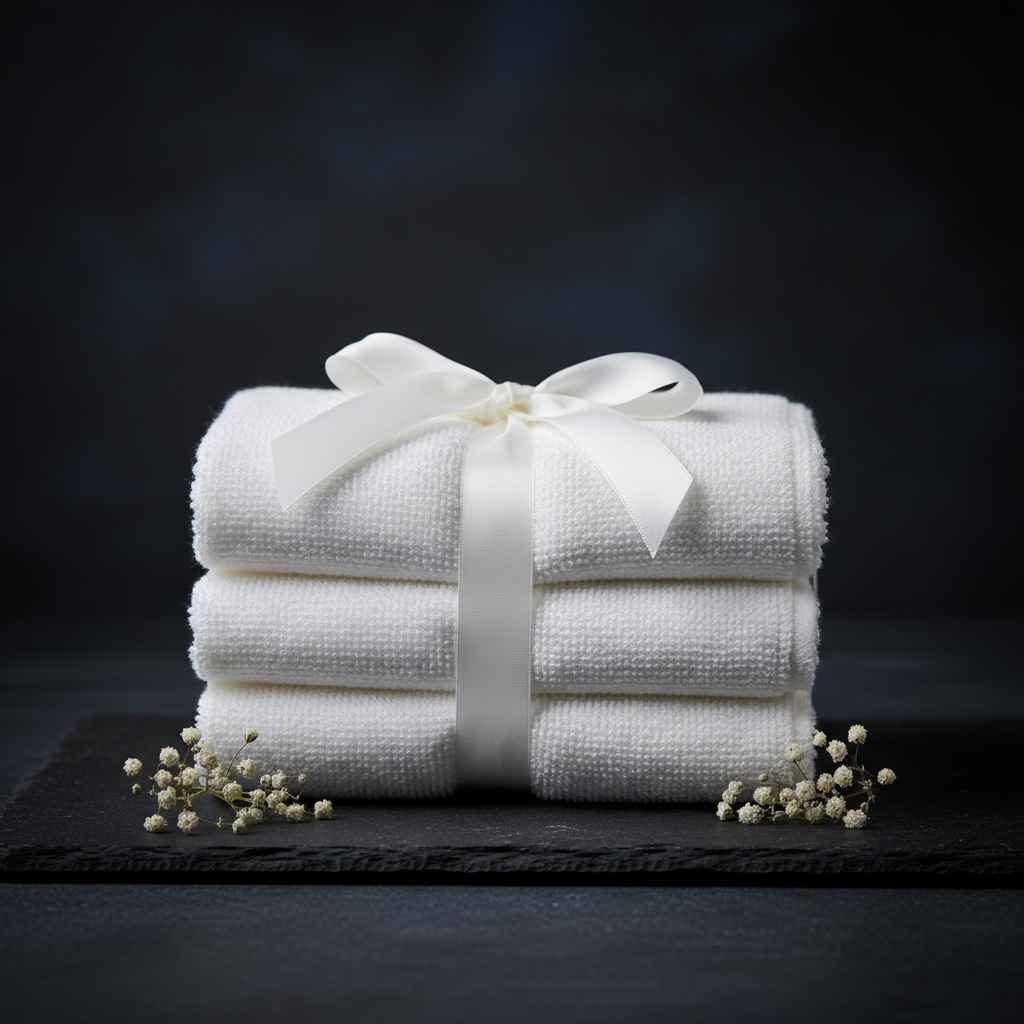 Premium White Cotton Face Towel – 12 x 12 inch | Soft Terry Wash Cloth
