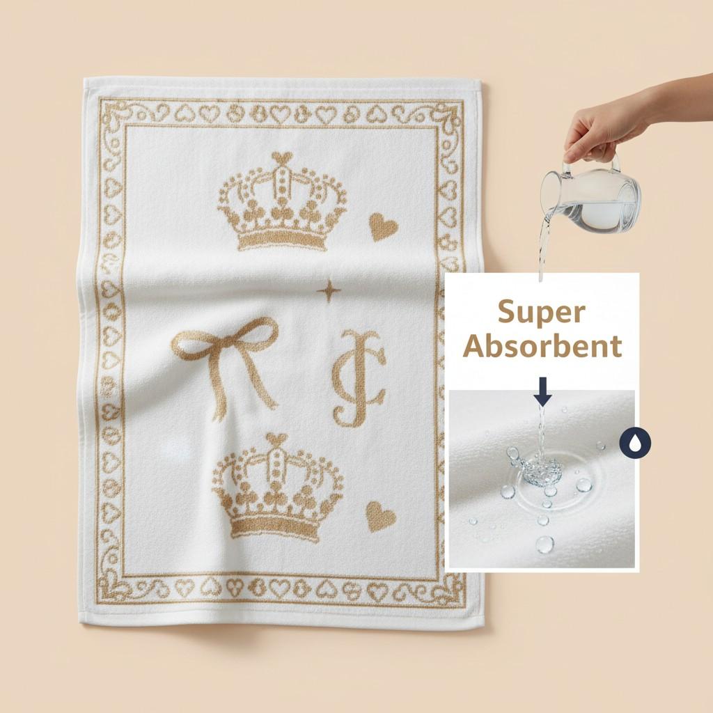 White Gold Embroidered Royal Bath Towel for Unisex | Luxury Premium