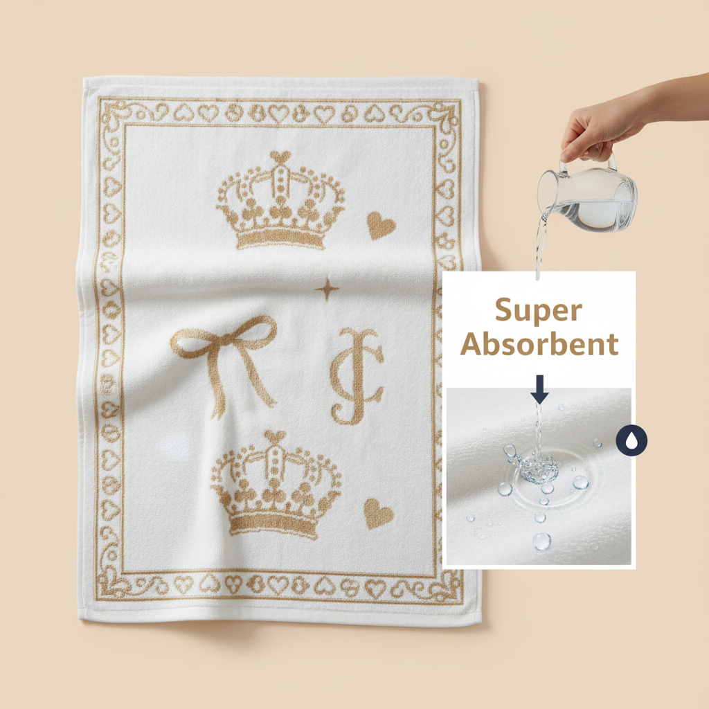 White Gold Embroidered Royal Bath Towel for Unisex | Luxury Premium