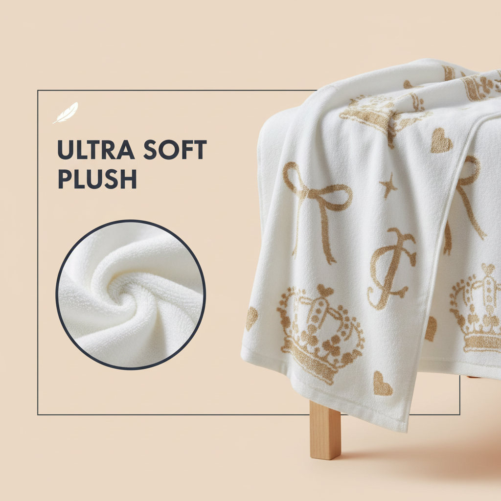 White Gold Embroidered Royal Bath Towel for Unisex | Luxury Premium