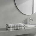 White Grey Striped Full Size Bath Towel for Unisex | Premium Absorbent