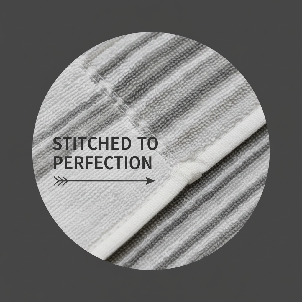 White Grey Striped Full Size Bath Towel for Unisex | Premium Absorbent