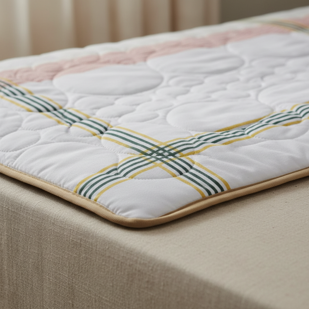 Summer Comforter  White Striped Border Double Bed | Elegant Quilted Bedding